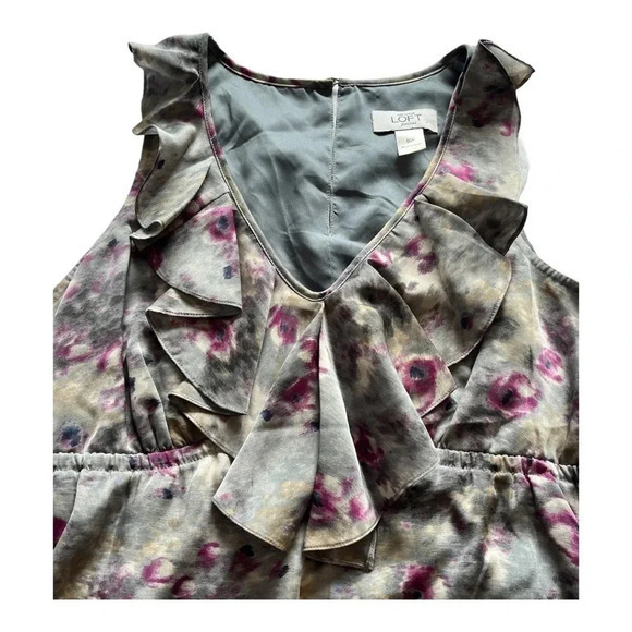 ANN TAYLOR LOFT PETITES‎ WATERCOLOR FLORAL SLEEVELESS DRESS SIZE 00P. - Picture 4 of 6